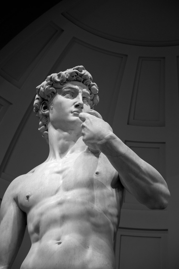An image of The David statue by Michelangelo.
